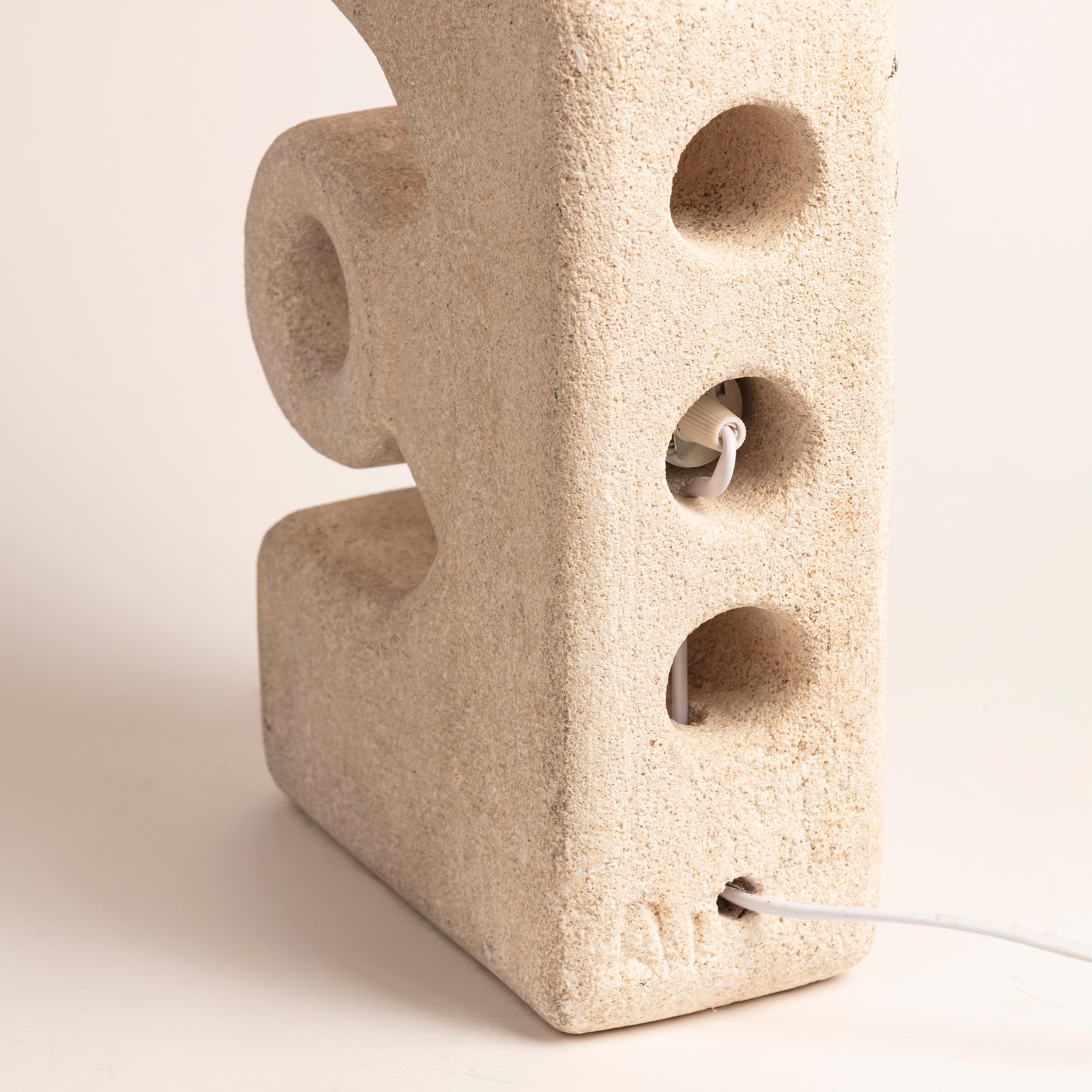 Limestone Albert Tormos Luberon stone Table Lamp 1970 For Sale