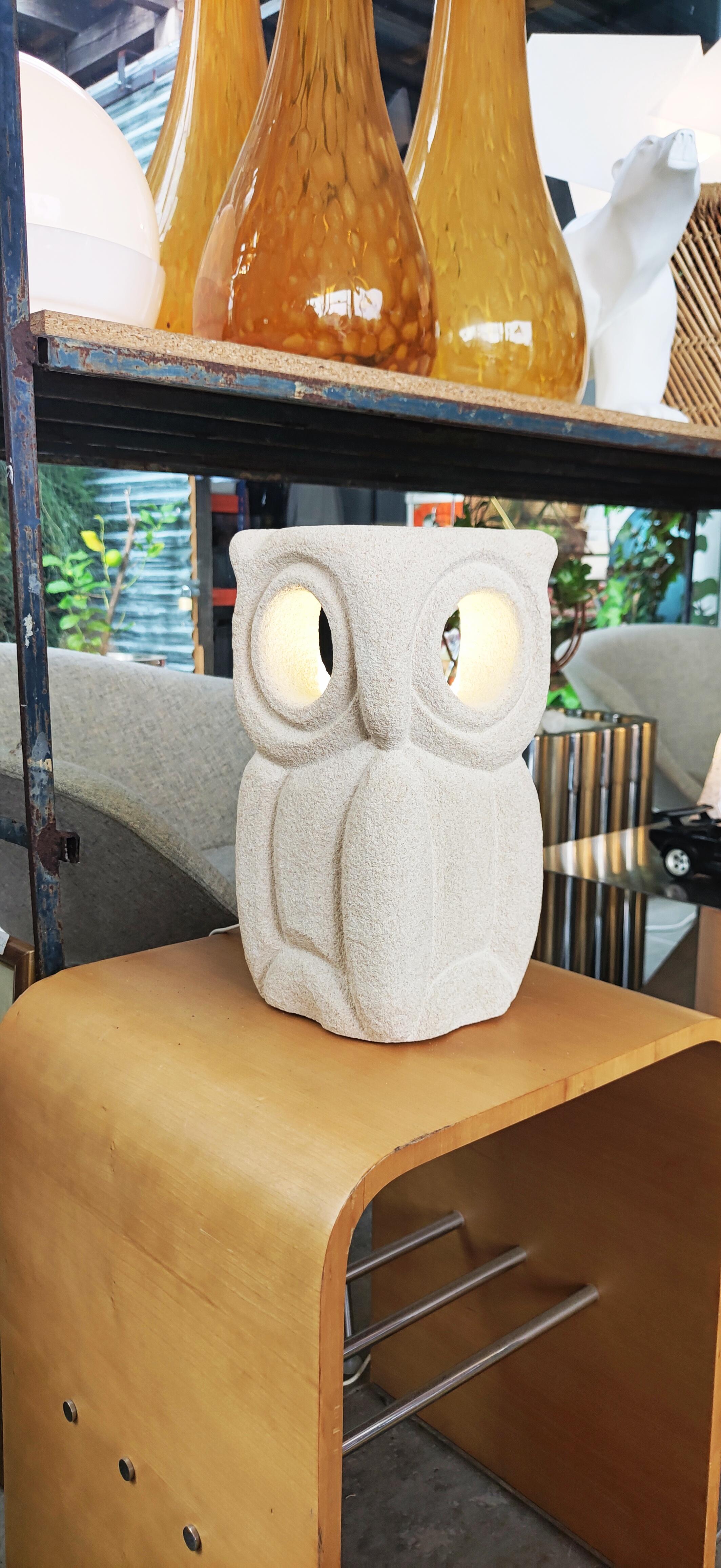Albert Tormos Owl Table Lamp, France 1970s For Sale 5