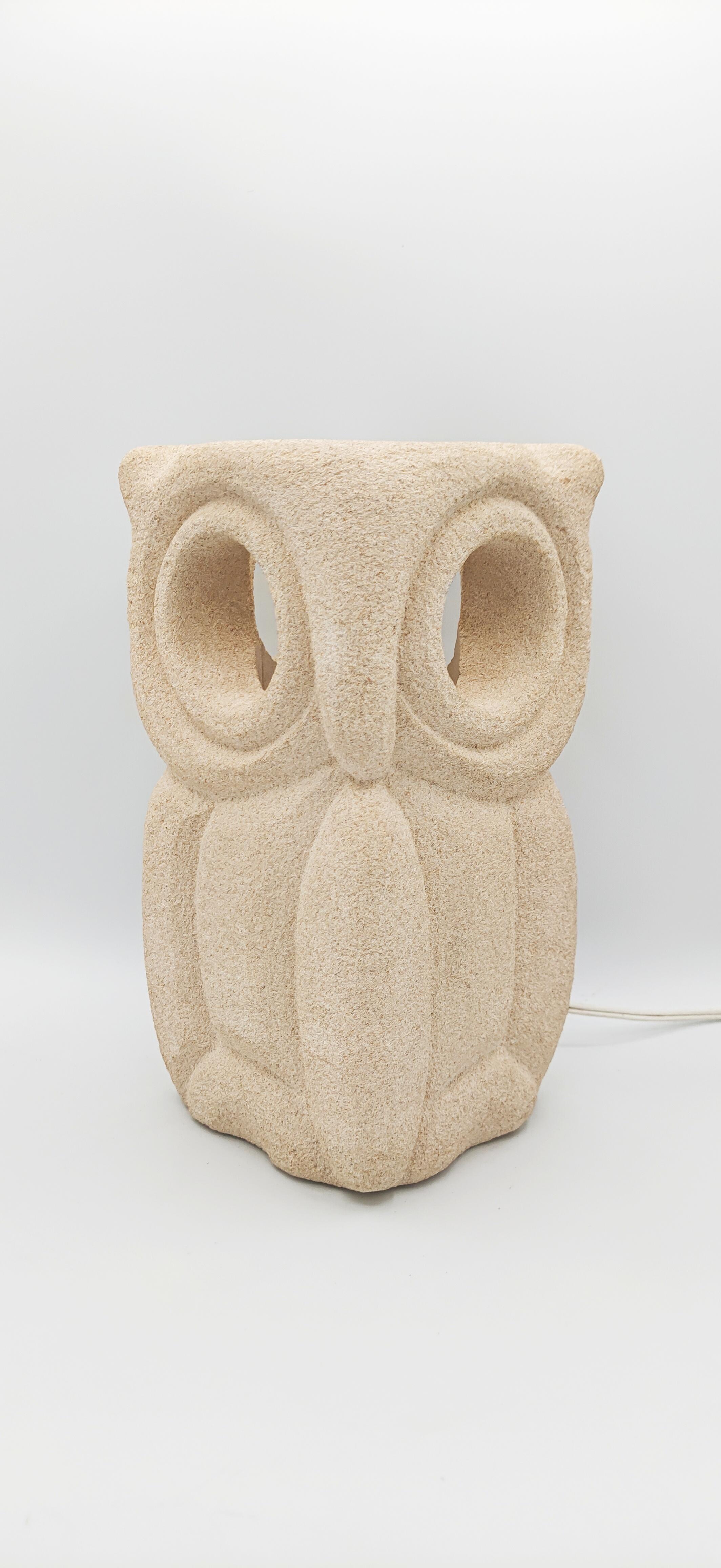 French Albert Tormos Owl Table Lamp, France 1970s For Sale