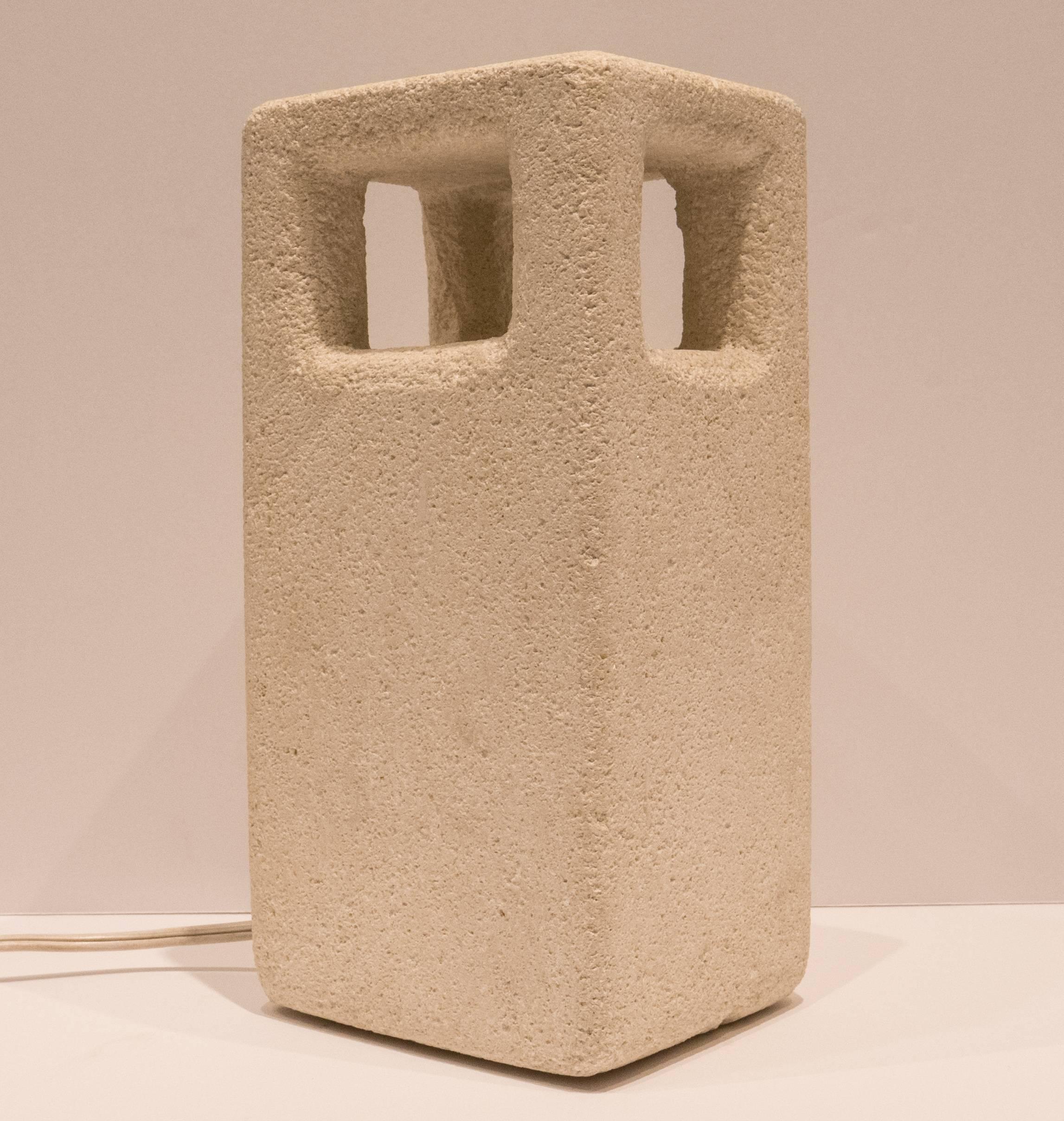 Minimalist Albert Tormos Sculptural Accent Light in Limestone
