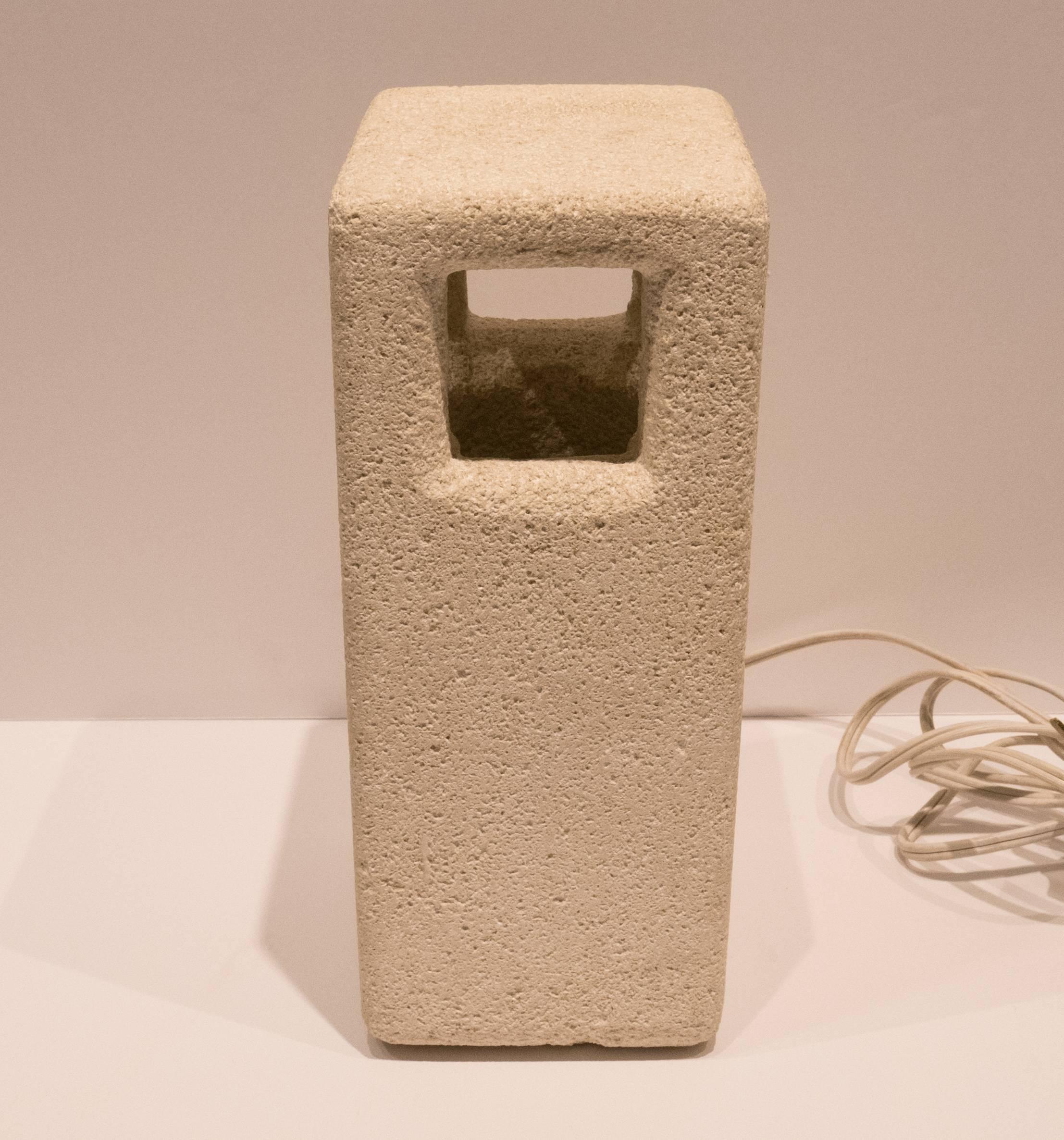 French Albert Tormos Sculptural Accent Light in Limestone