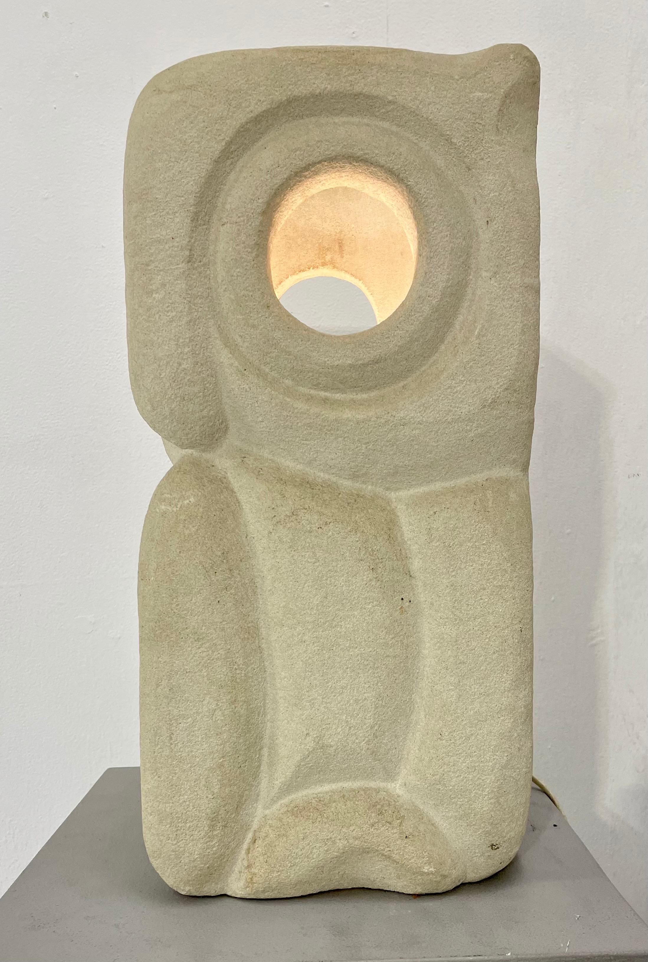 Mid-Century Modern Albert Tormos Stone Owl Desk Lamp, France, 1970s