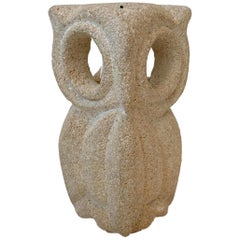 Vintage Albert Tormos Stone Owl Lamp