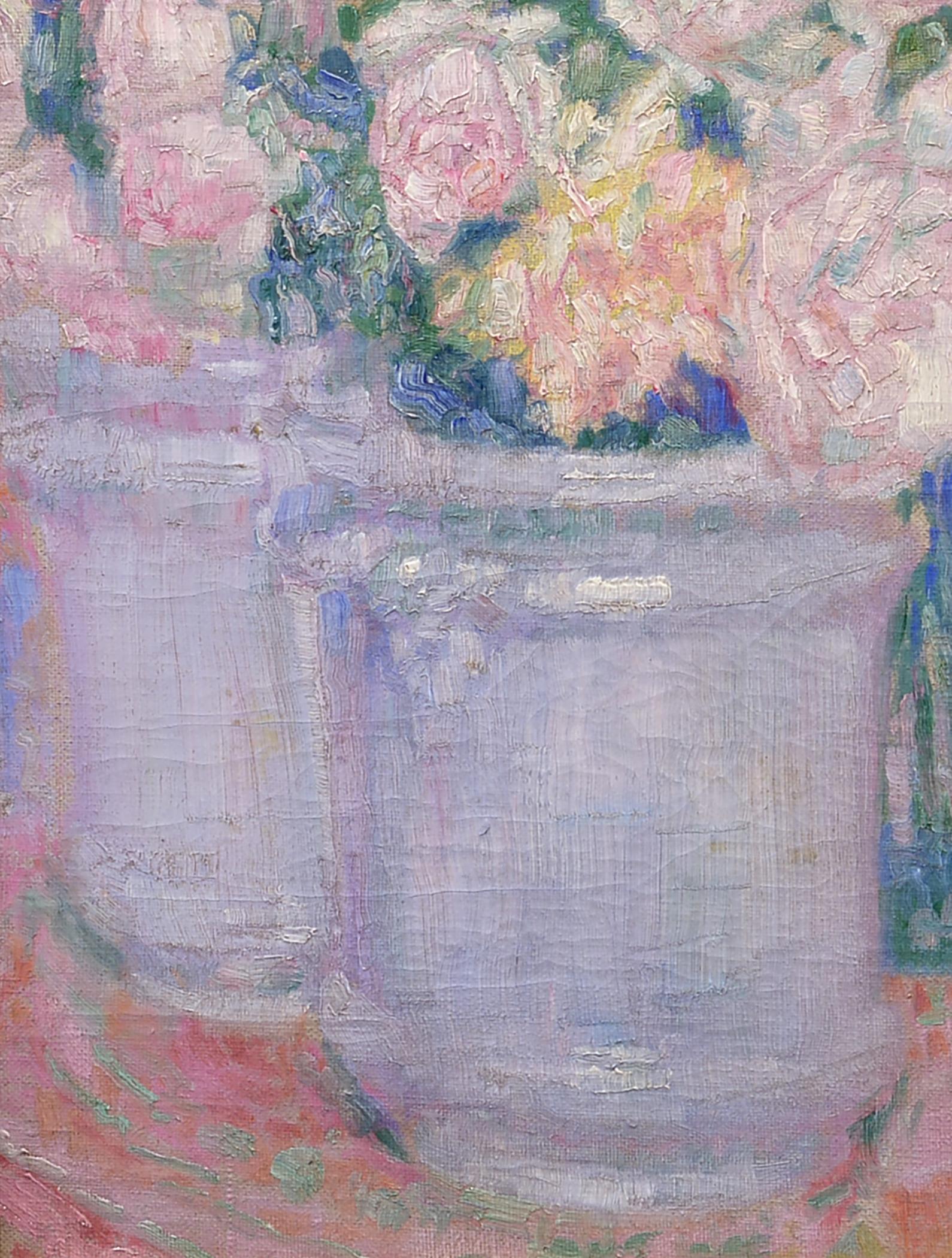 Bouquet estivo, Belgio, Inizio XX secolo, Post-Impressionista, Natura morta - Still-Life Painting Grigio di Albert van Holsbeeck