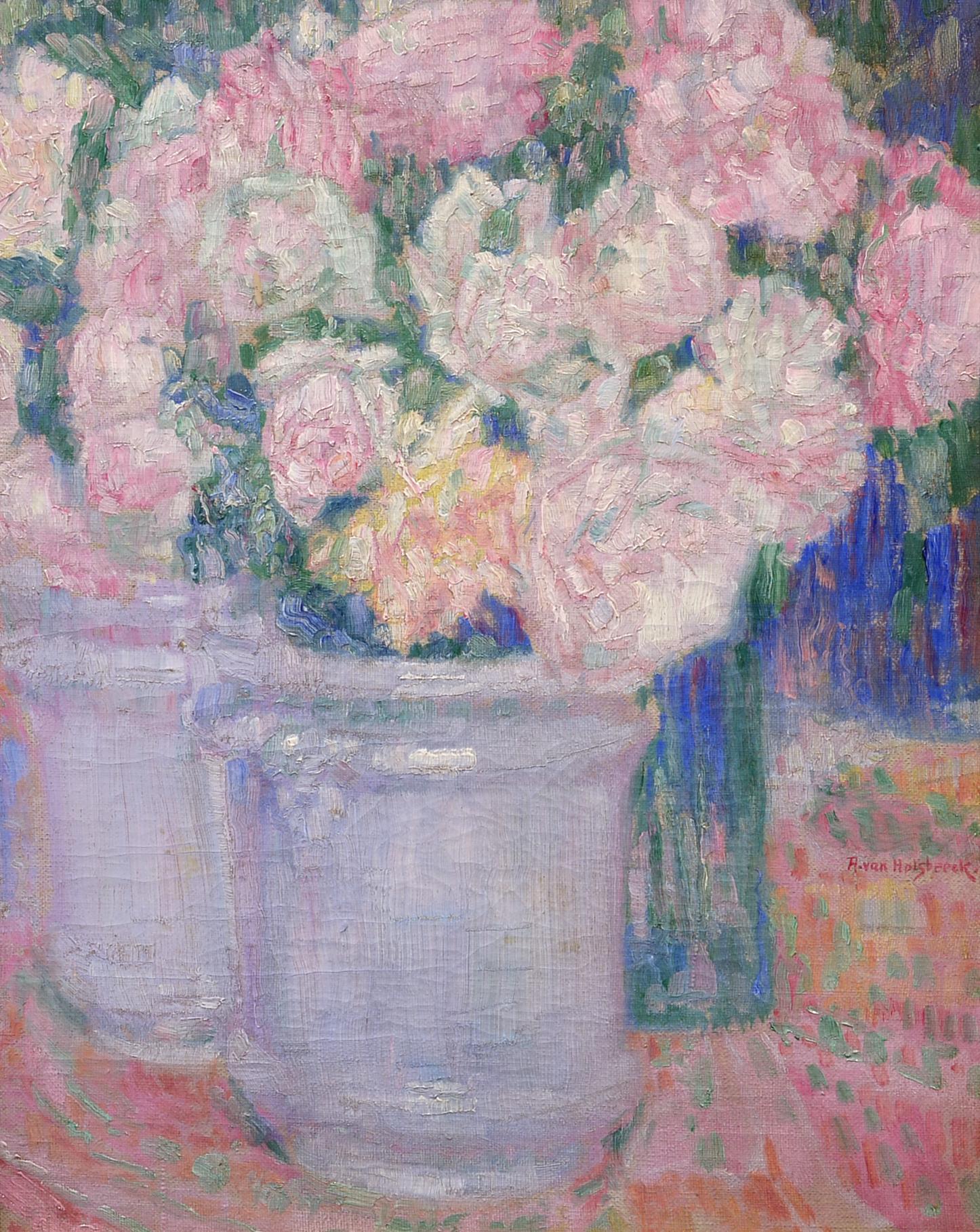 Still-Life Painting di Albert van Holsbeeck - Bouquet estivo, Belgio, Inizio XX secolo, Post-Impressionista, Natura morta