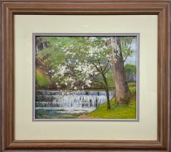 Wasserfall mit Hartriegel, Amerikanischer Impressionist