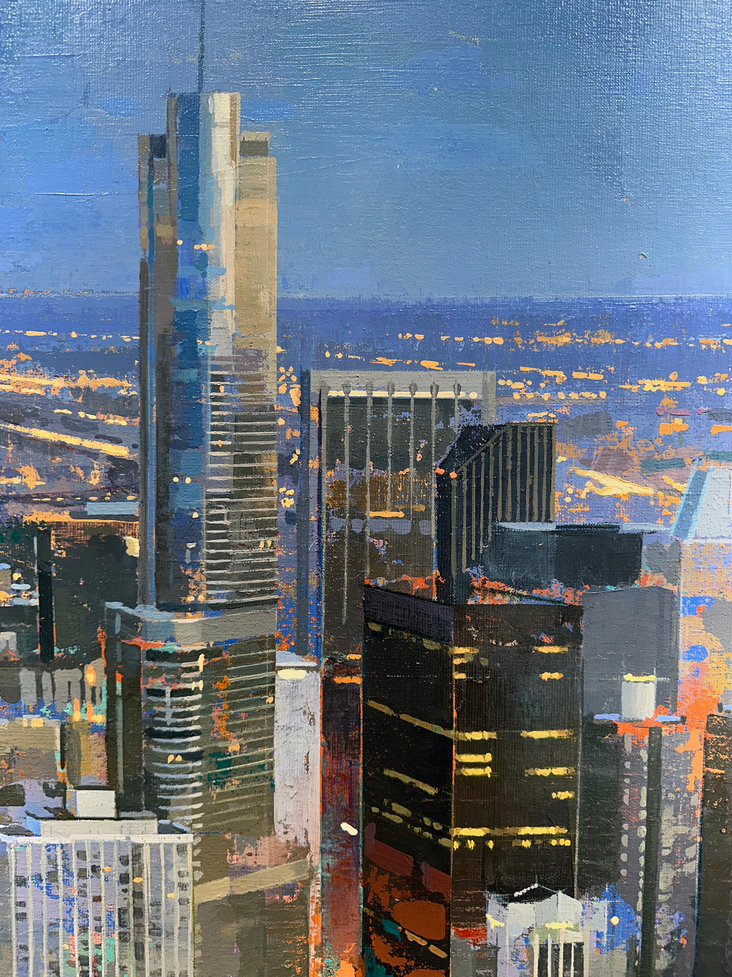 Noche de arándanos - Paisaje urbano del horizonte de Chicago - Albert Vidal 4