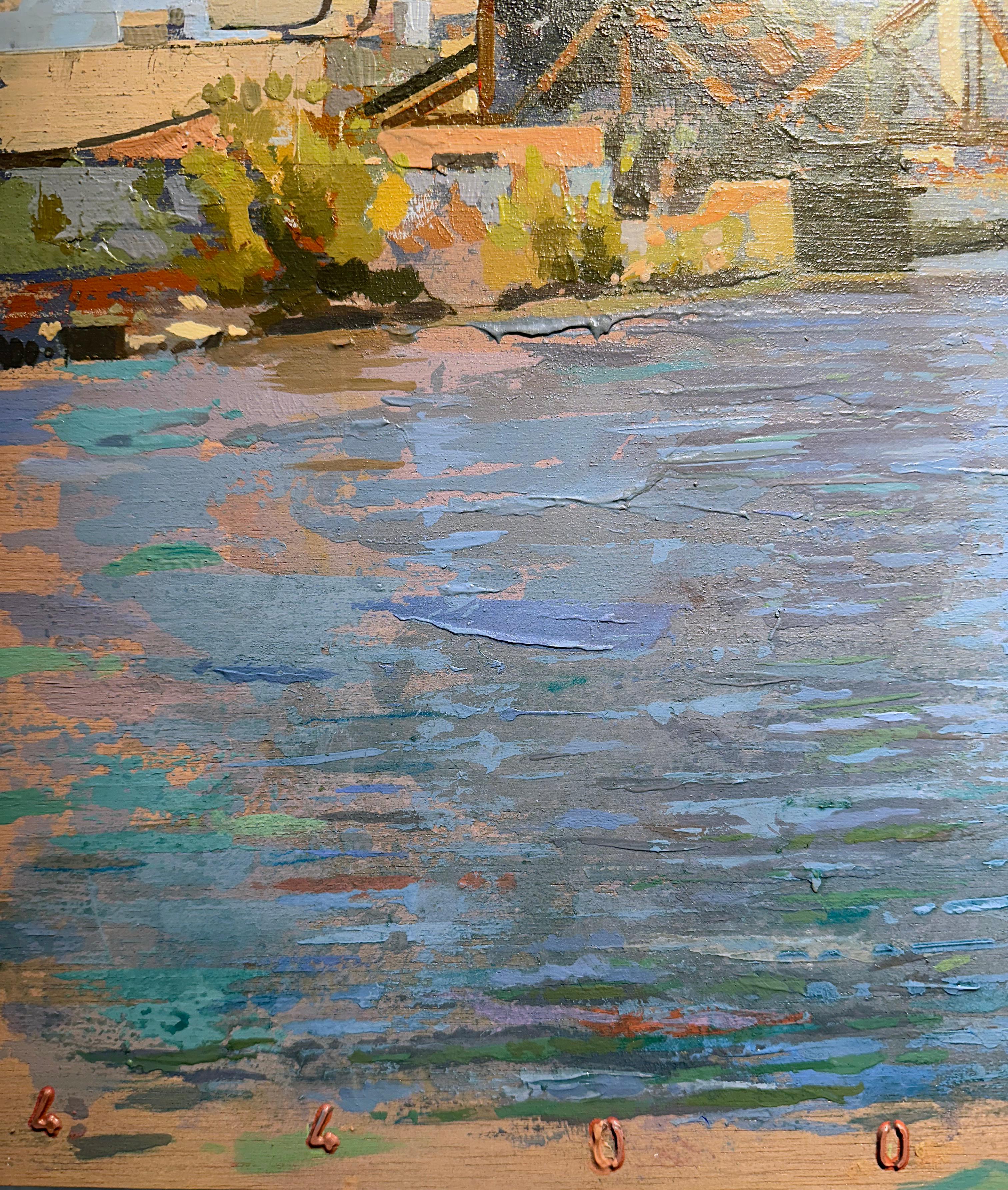 Puente vs. Willis - Paisaje urbano del río Chicago y la Torre Willis - Albert Vidal - Painting de Albert Vidal Moreno