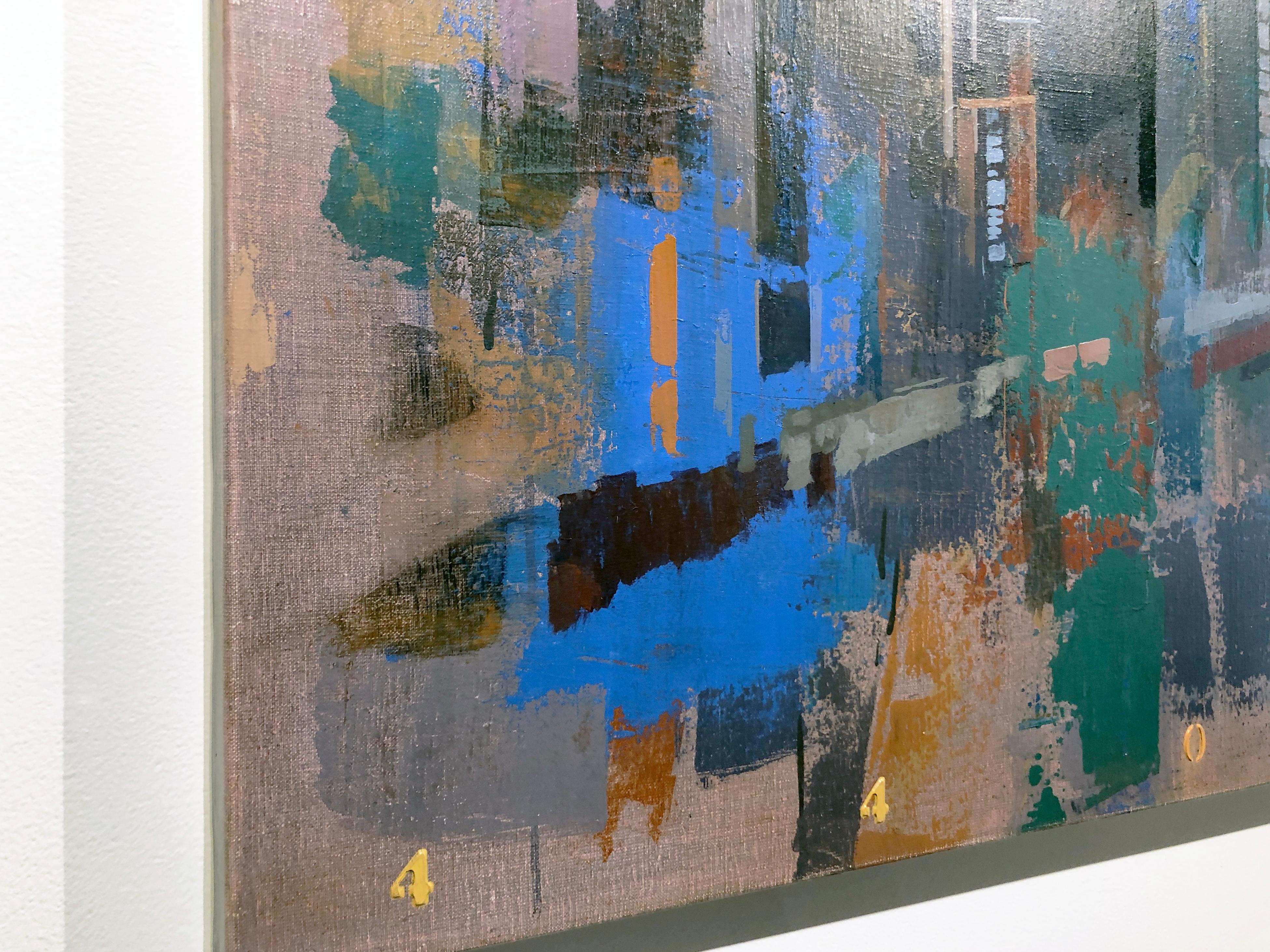 From Lake Point Towers, Birds Eye View of Chicago Looking East, Oil & Acrylic 2