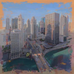 From London - Birds-Eye View From the London House Hotel, Chicago, IL, Oil Paint