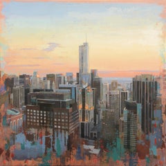 Ich weiß alles - Birds Eye View of Chicago Looking East, Öl & Acryl