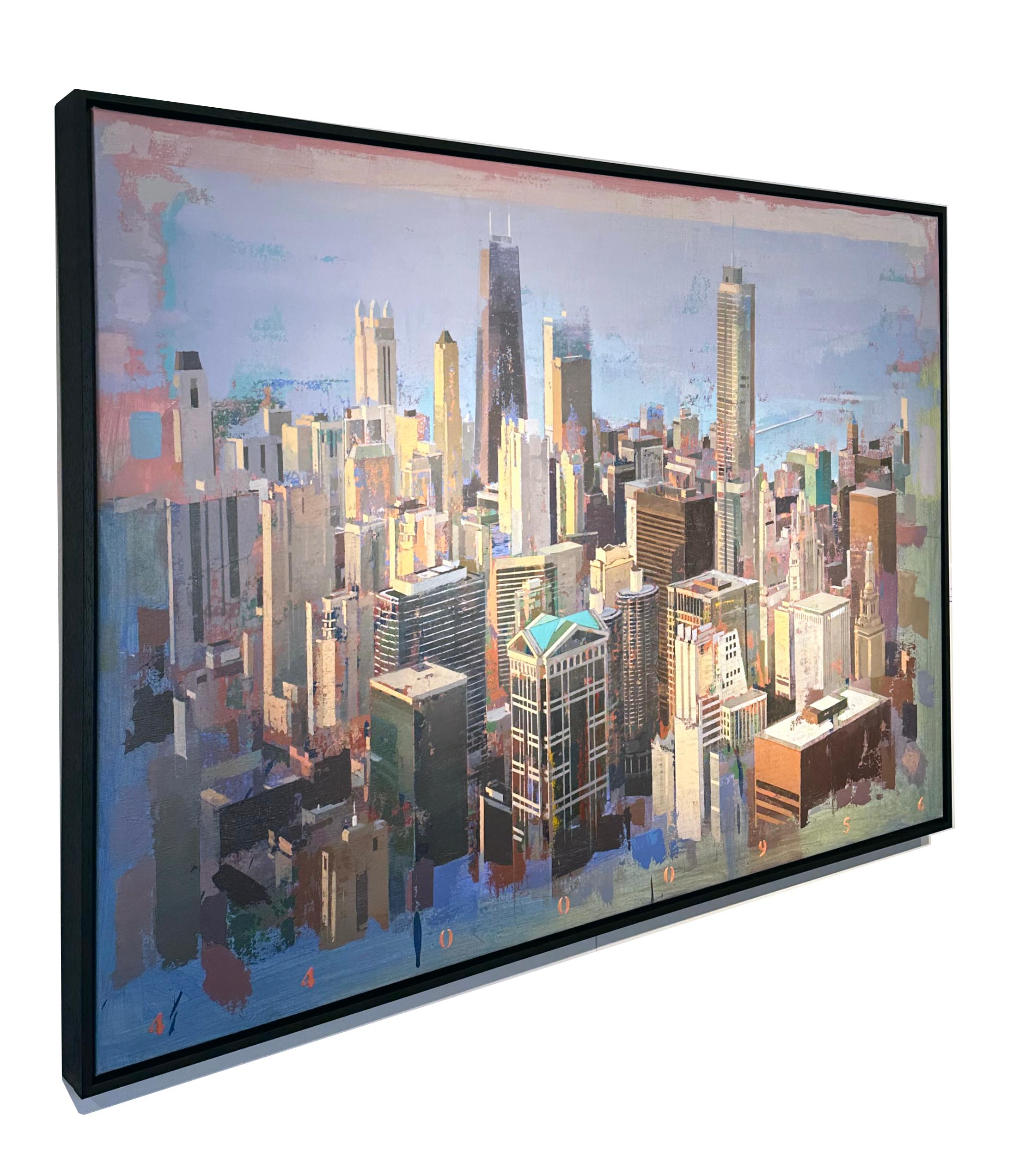 Midtown – Stadtlandschaft der Chicagoer Skyline, Originalgemälde im Angebot 5