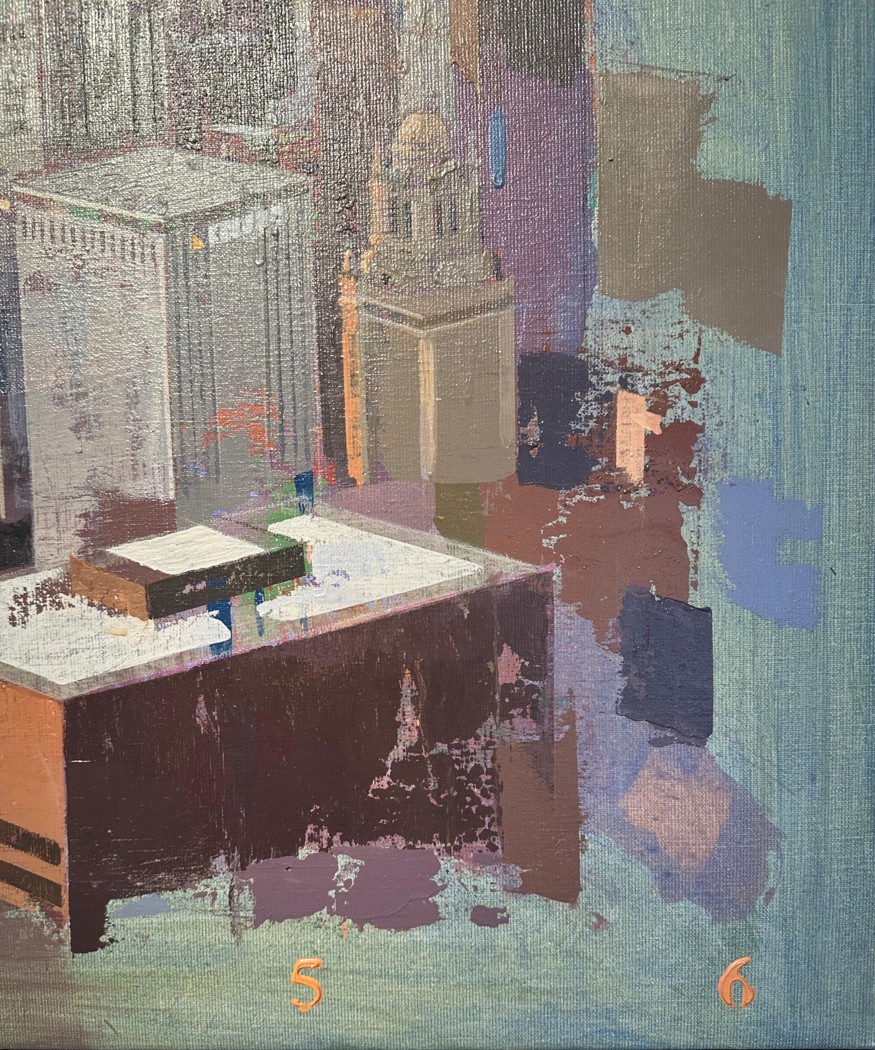 Midtown – Stadtlandschaft der Chicagoer Skyline, Originalgemälde im Angebot 3