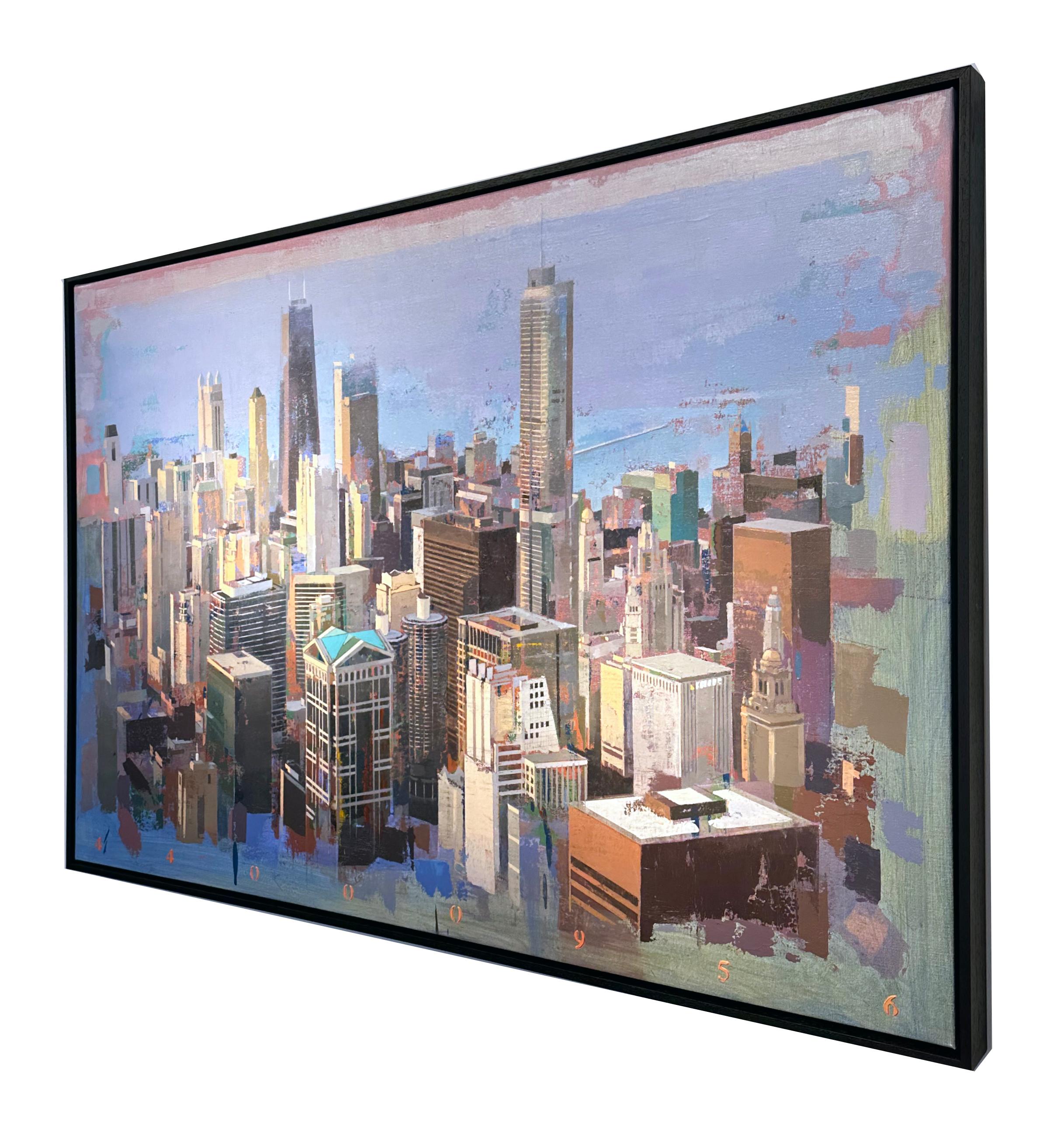 Midtown – Stadtlandschaft der Chicagoer Skyline, Originalgemälde im Angebot 4