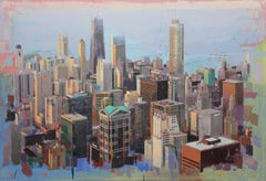 Midtown - Cityscape of Chicago Skyline, Original Painting