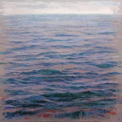 Blue Sea - Grande peinture à l'huile du peintre espagnol Albert Vidal