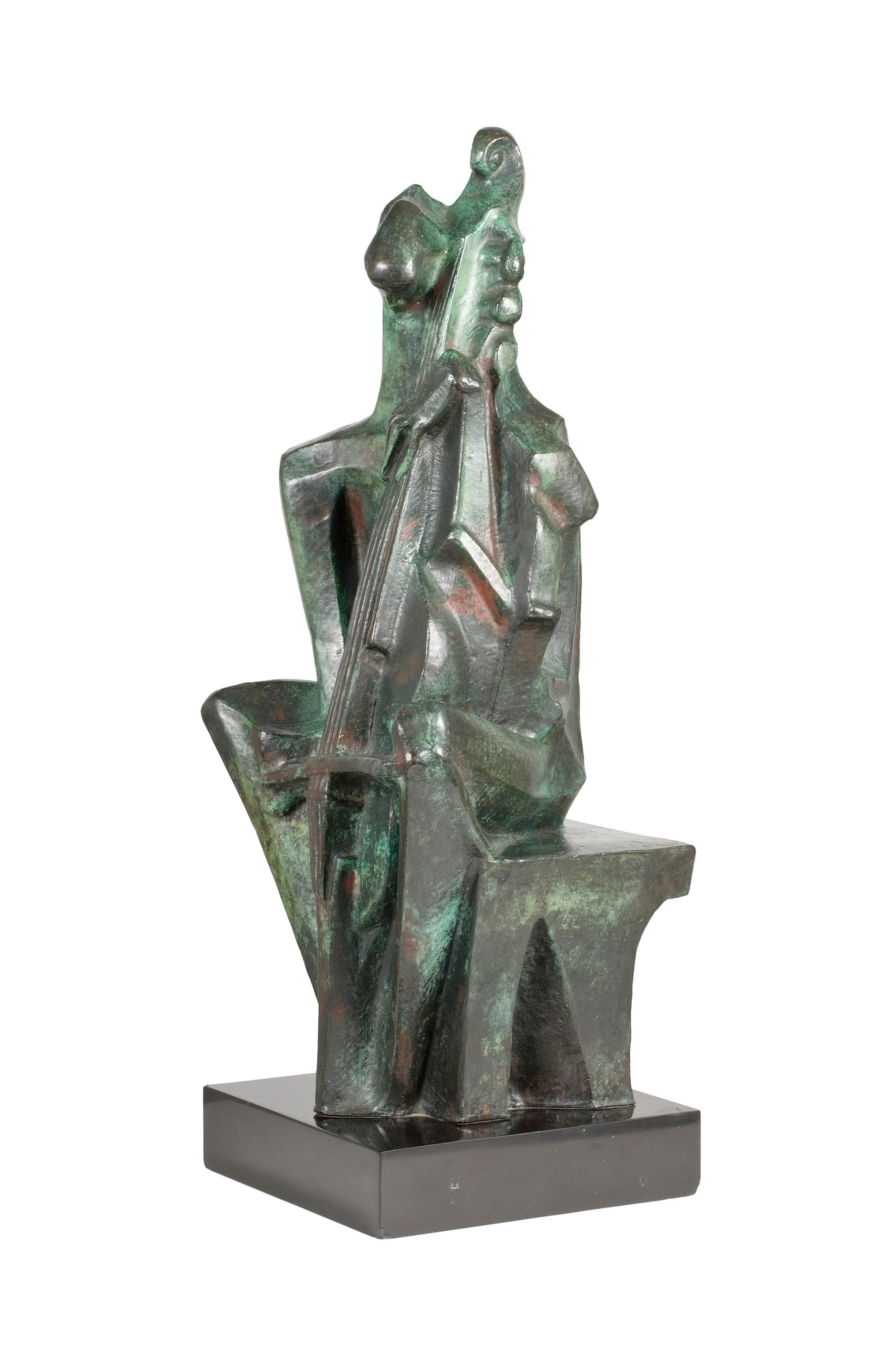 Cello Player (Tribute to Pablo Casals) - Abstract Sculpture by Albert W. Wein