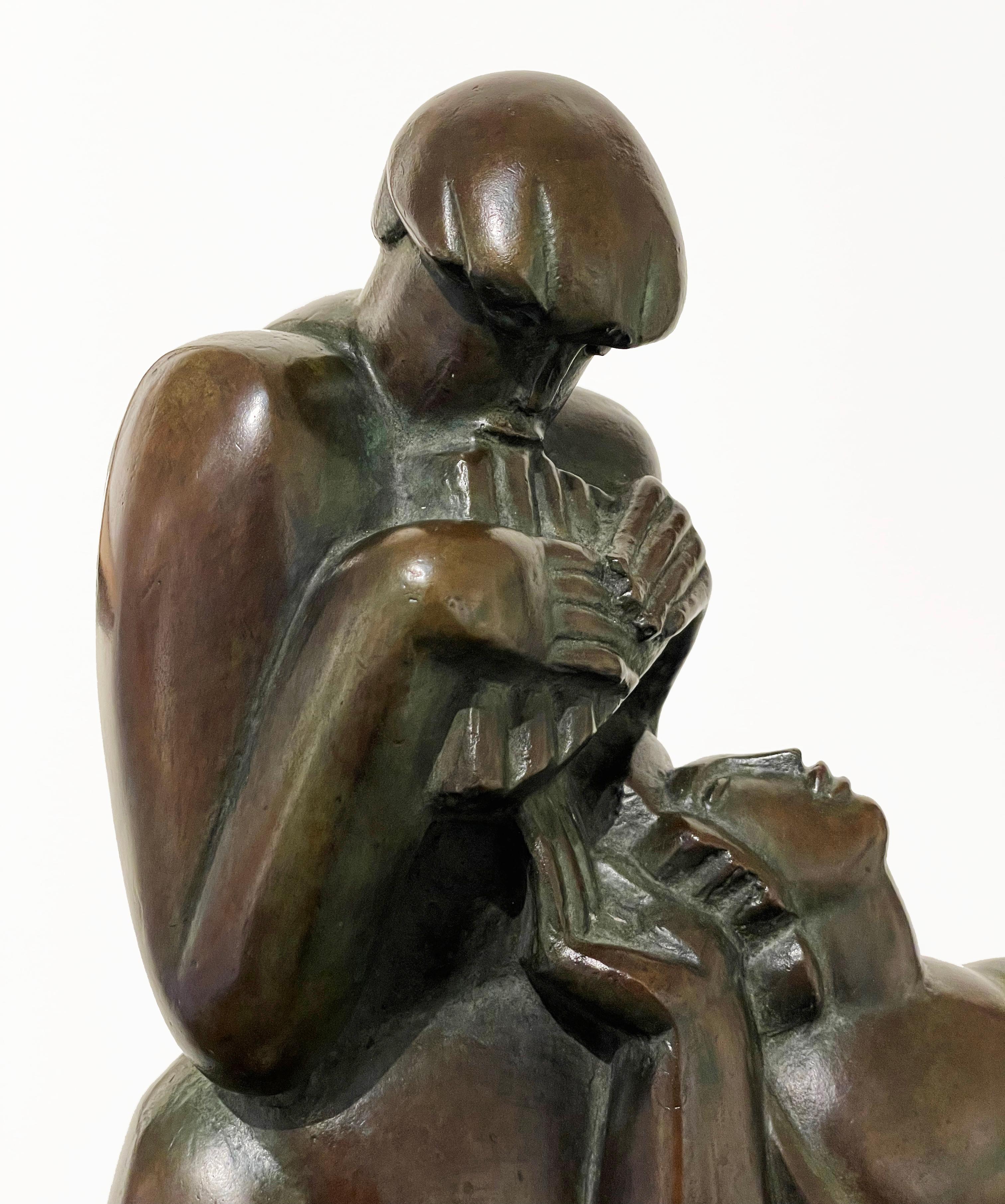 Hommage à Bela Bartok, compositeur - Art déco Sculpture par Albert W. Wein