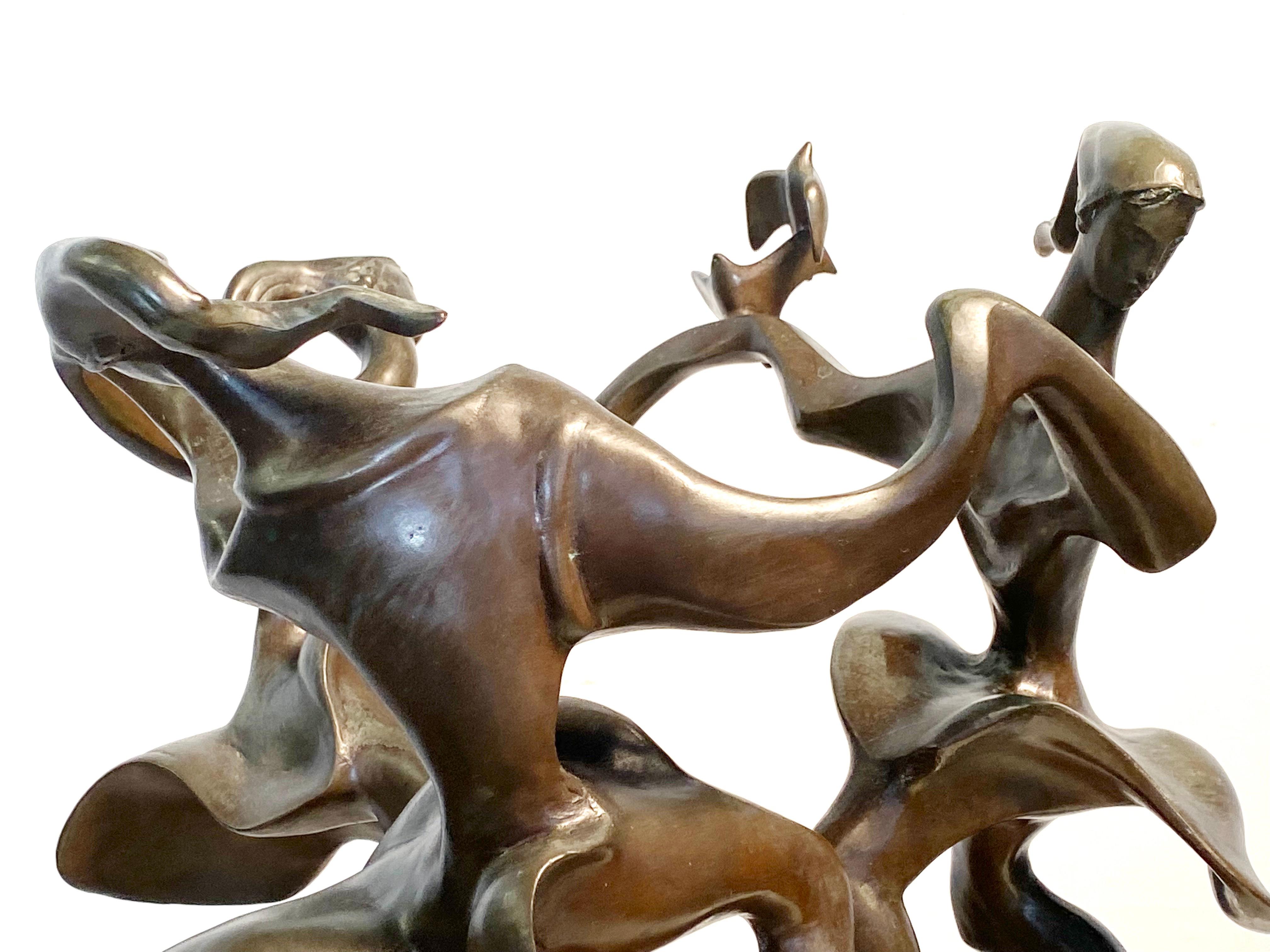 Joie De Vivre, bronze figurative dance sculpture - Sculpture by Albert Wein