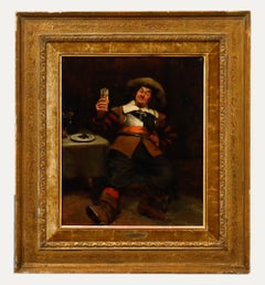 Albert William Holden (1848-1932) - Framed Oil, A Toasting Cavalier
