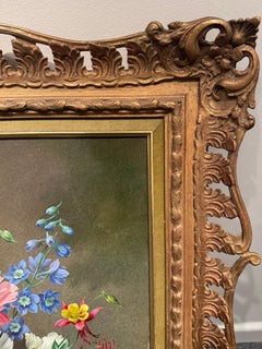 Summer Bouquet Oil Painting on Canvas, Framed, Mid-20th Century
