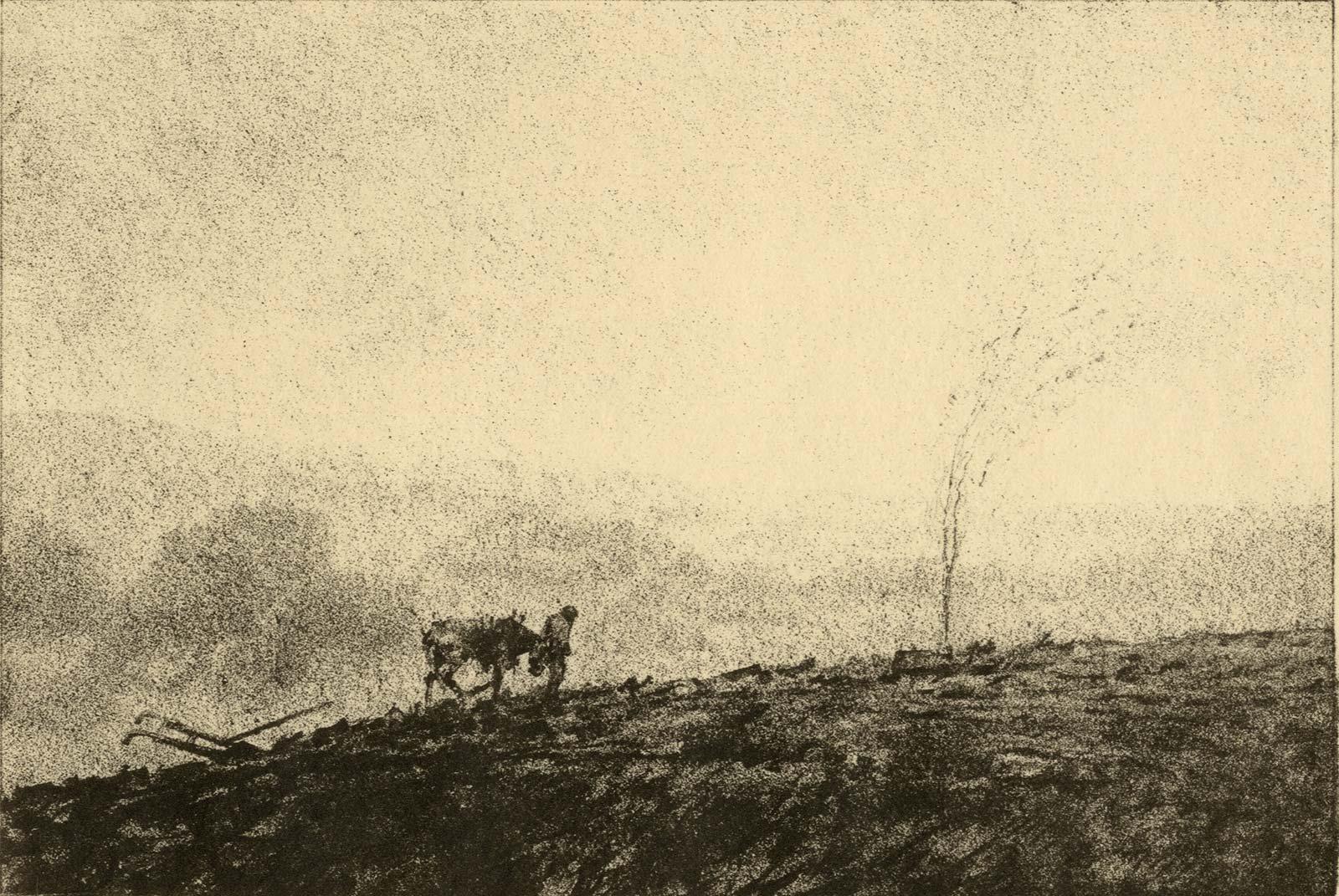 Albert Winslow Barker Landscape Print - Fall Ploughing