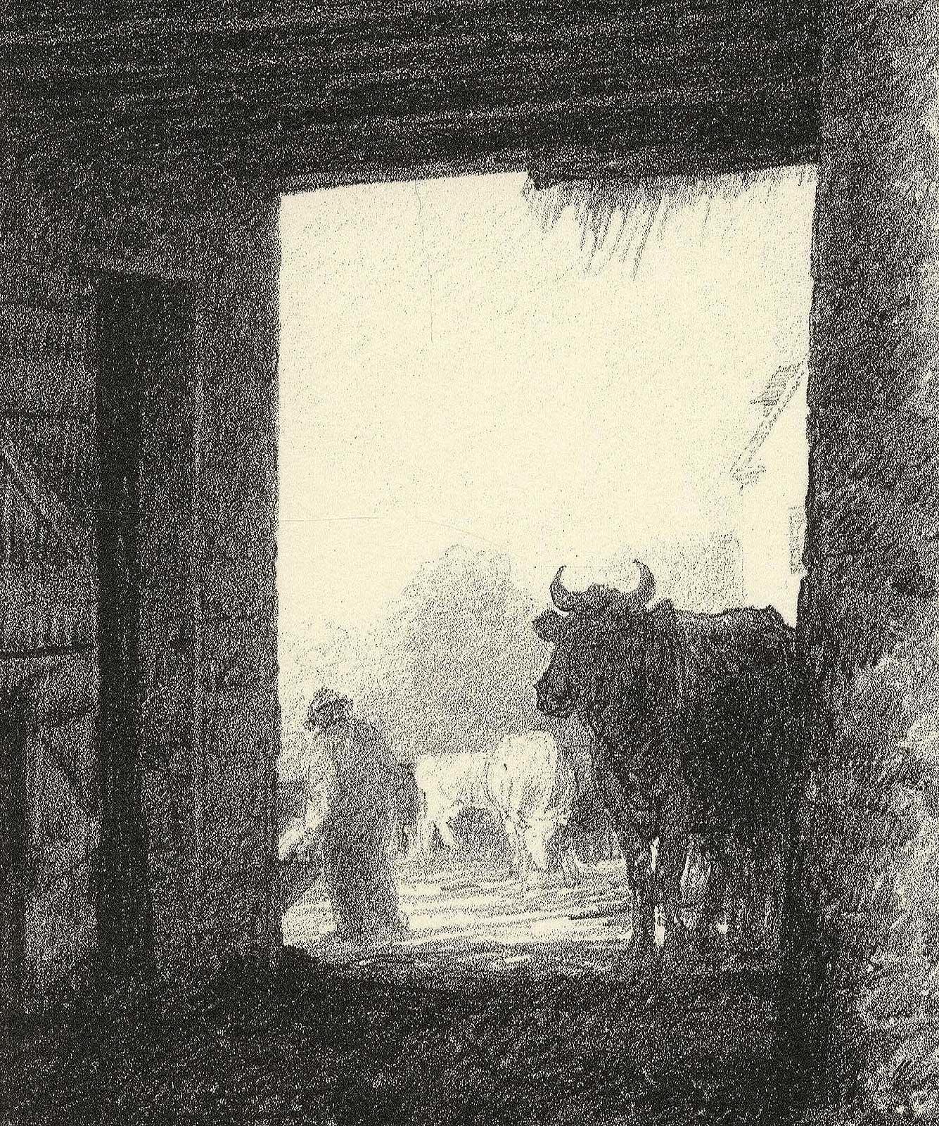The Barn (a romantic look at the rural landscape of an earlier American era) - Print by Albert Winslow Barker