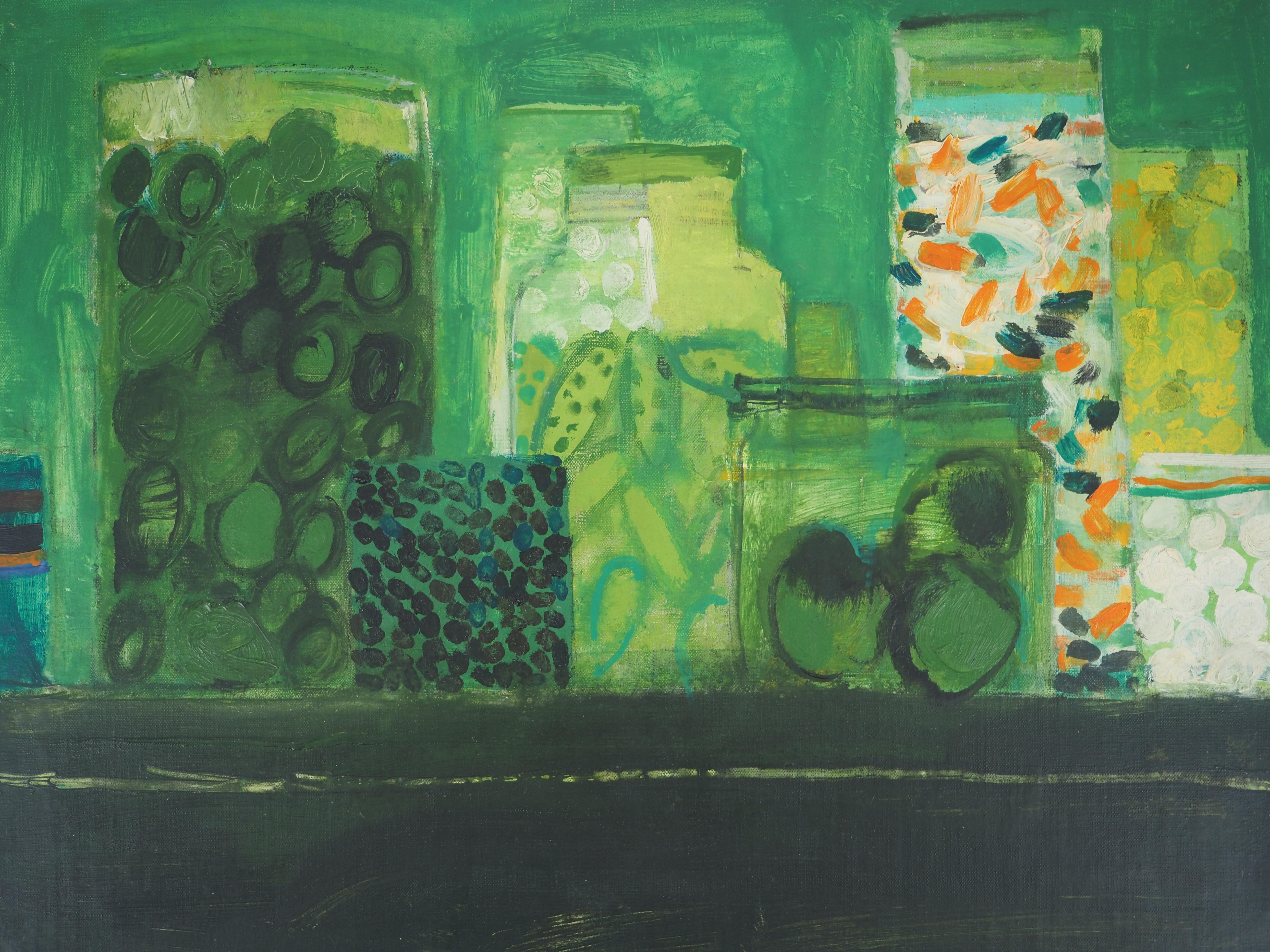 Fauvist Still Life : the Candy Shop - Original Oil on Canvas, SIGNED - Painting by Albert Zavaro