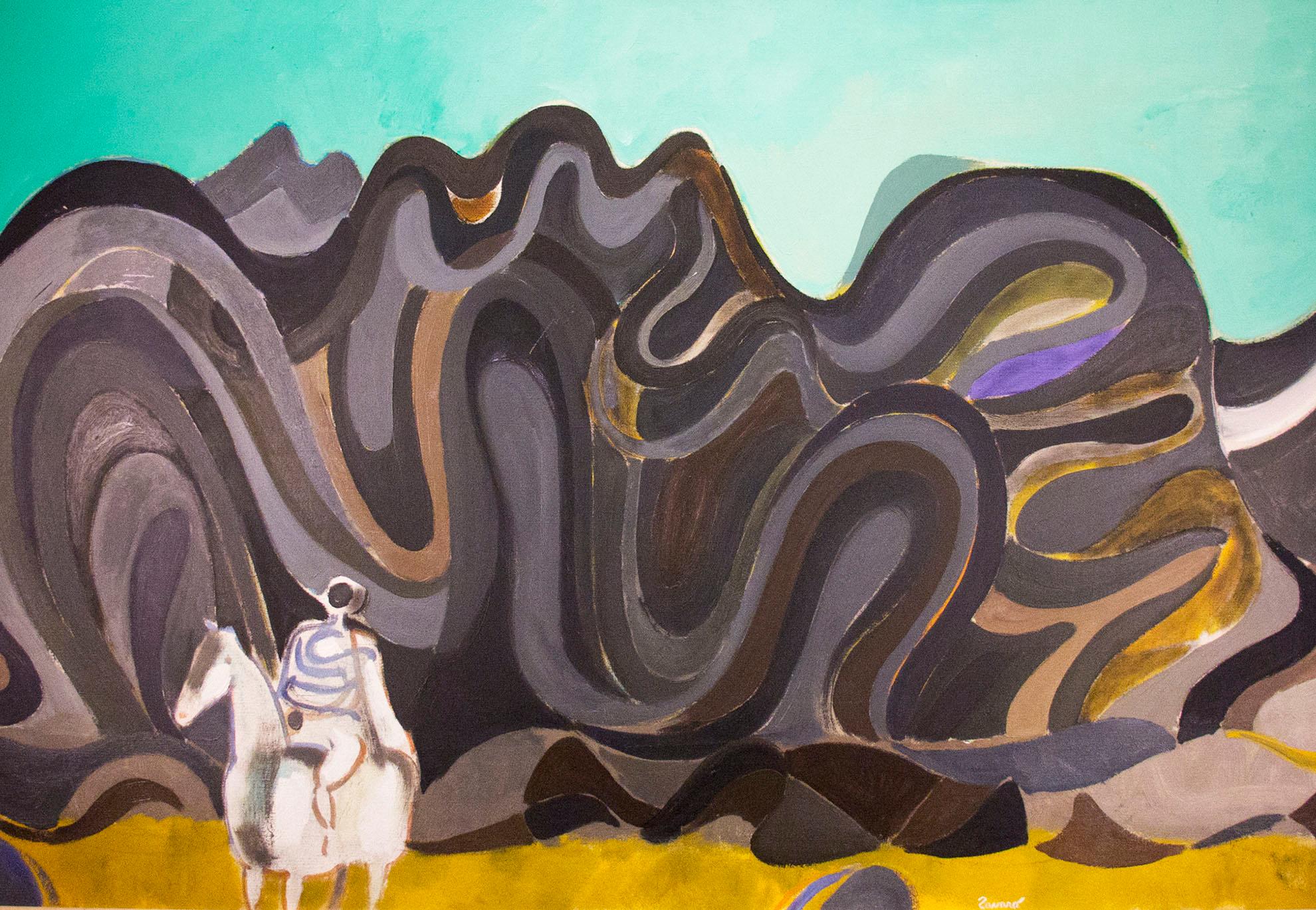 Albert Zavaro Landscape Painting - The Black Mountain