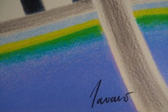 Tribute to Brasilier: Pferd beim Wald reitend – Originallithographie, signiert