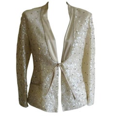 Alberta Ferretti Atemberaubende perlenbesetzte Smokingjacke