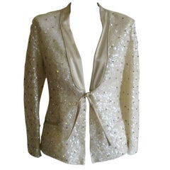 Superb Alberta Ferretti Beaded Tuxedo Jacket 