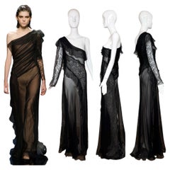 ALBERTA FERRETTI 2013 - Abito Maxi in Pizzo di Seta Trasparente 2013