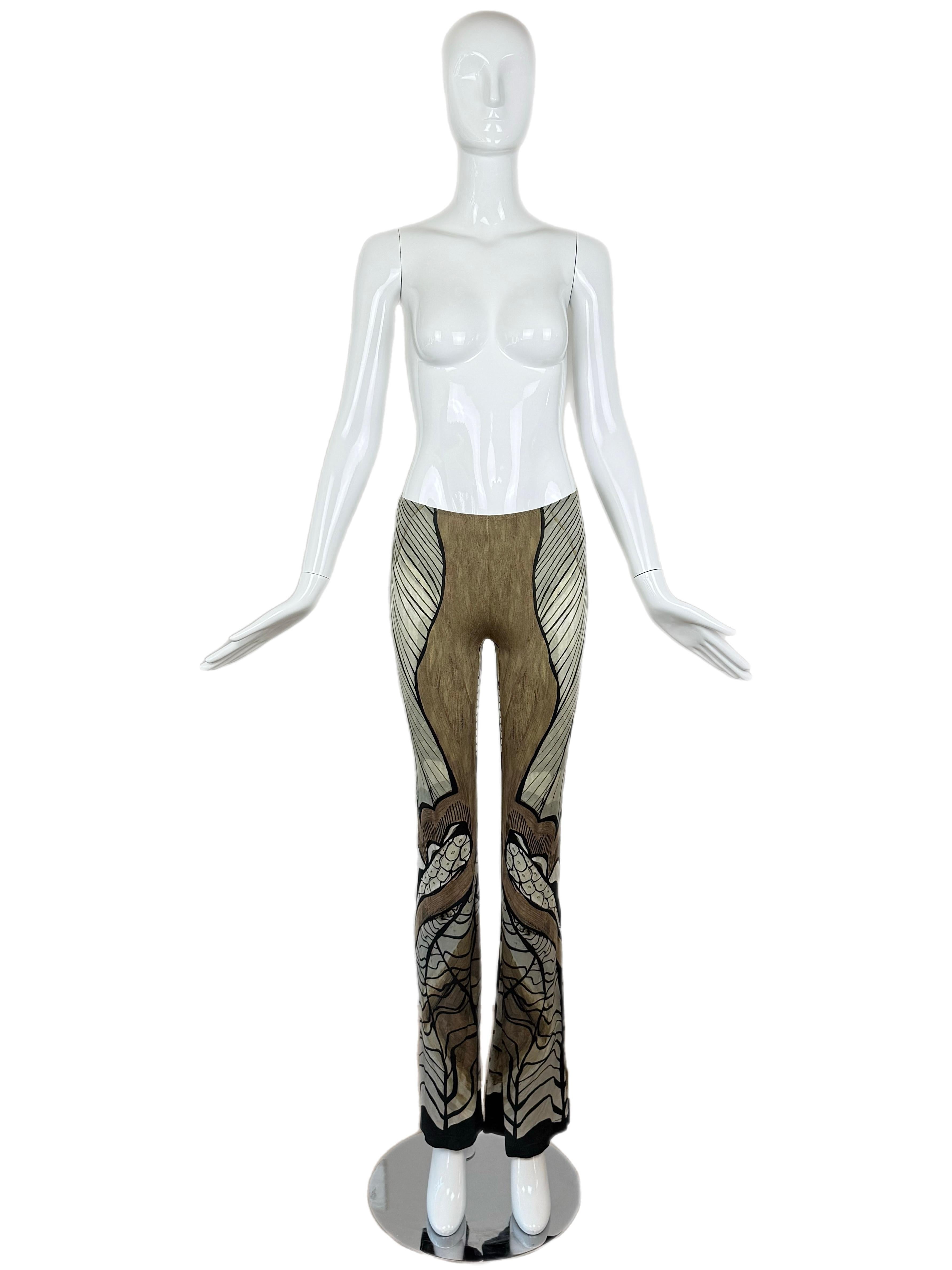 Gris ALBERTA FERRETTI 2016 Pantalon imprimé pour le défilé en vente