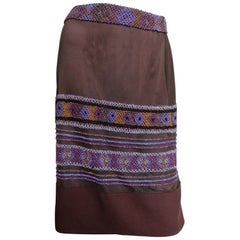 Vintage Alberta Ferretti Skirt with Beaded Lines