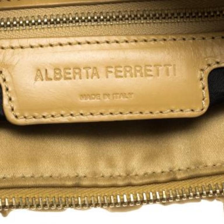 Fourre-tout en filet et satin beige d'Alberta Ferretti en vente 3