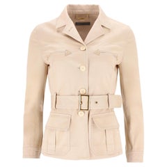 Giacca in misto cotone con cintura di Alberta Ferretti