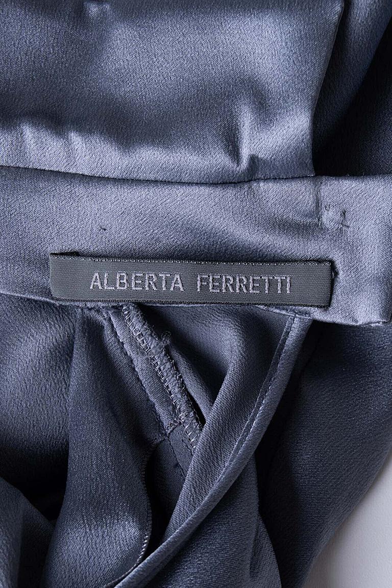 Alberta Ferretti Bias Cut Silk Dress with Jewel Décolleté  For Sale 3