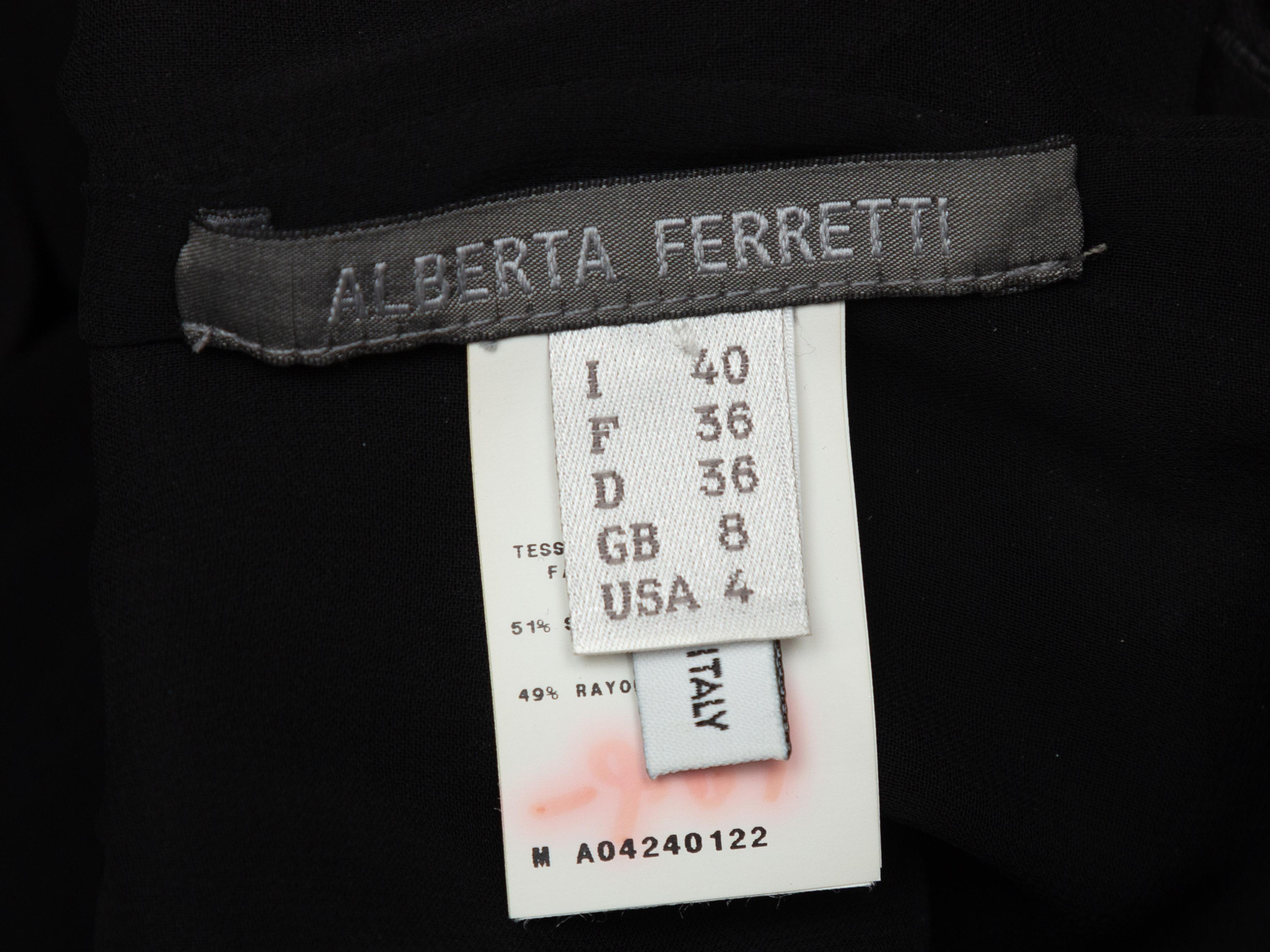 Alberta Ferretti Black Fringe Dress 1