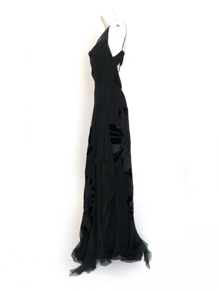 Black Alberta Ferretti black gown For Sale
