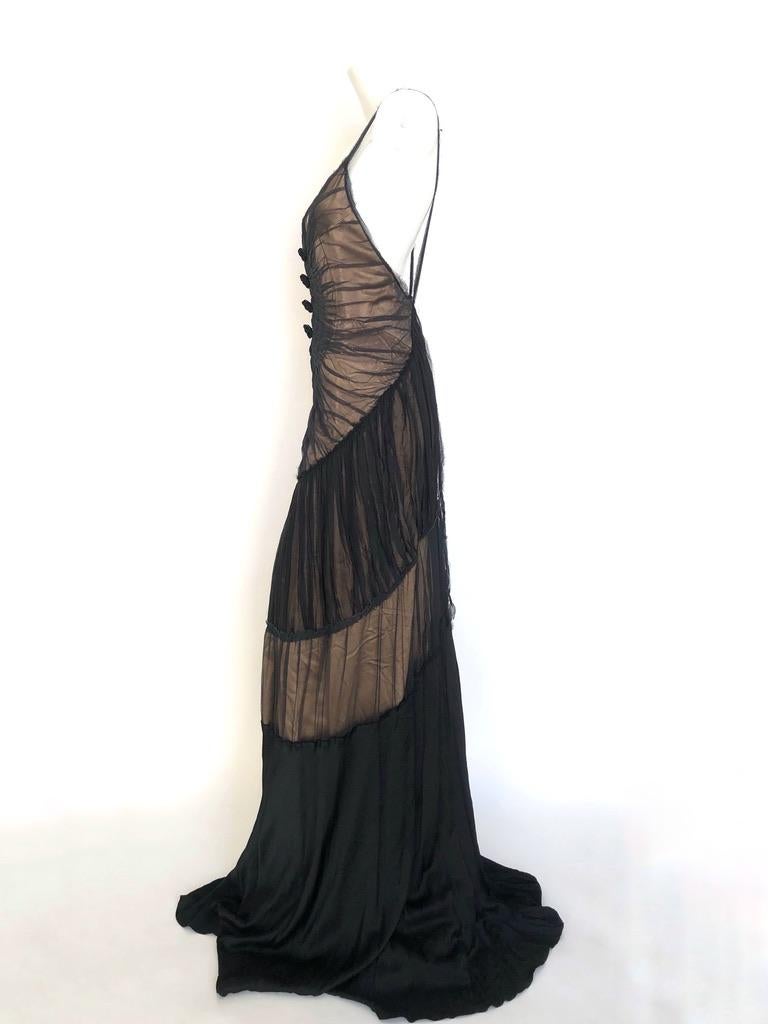 Black Alberta Ferretti black gown For Sale
