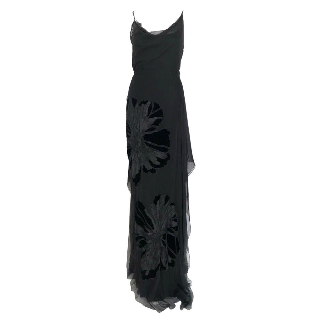 Alberta Ferretti black gown For Sale