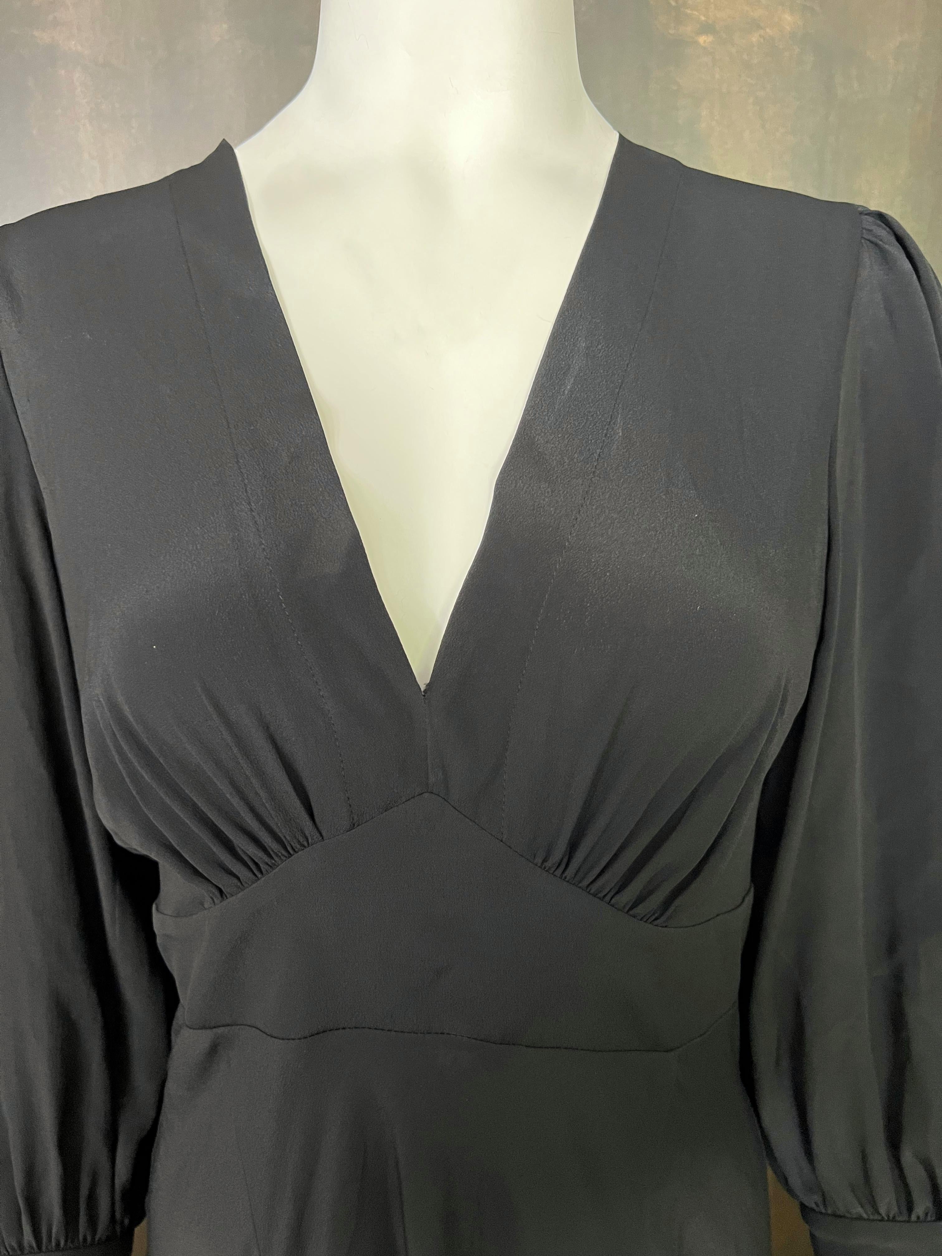 Alberta Ferretti - Robe longue de soirée noire, taille 6 Excellent état - En vente à Beverly Hills, CA