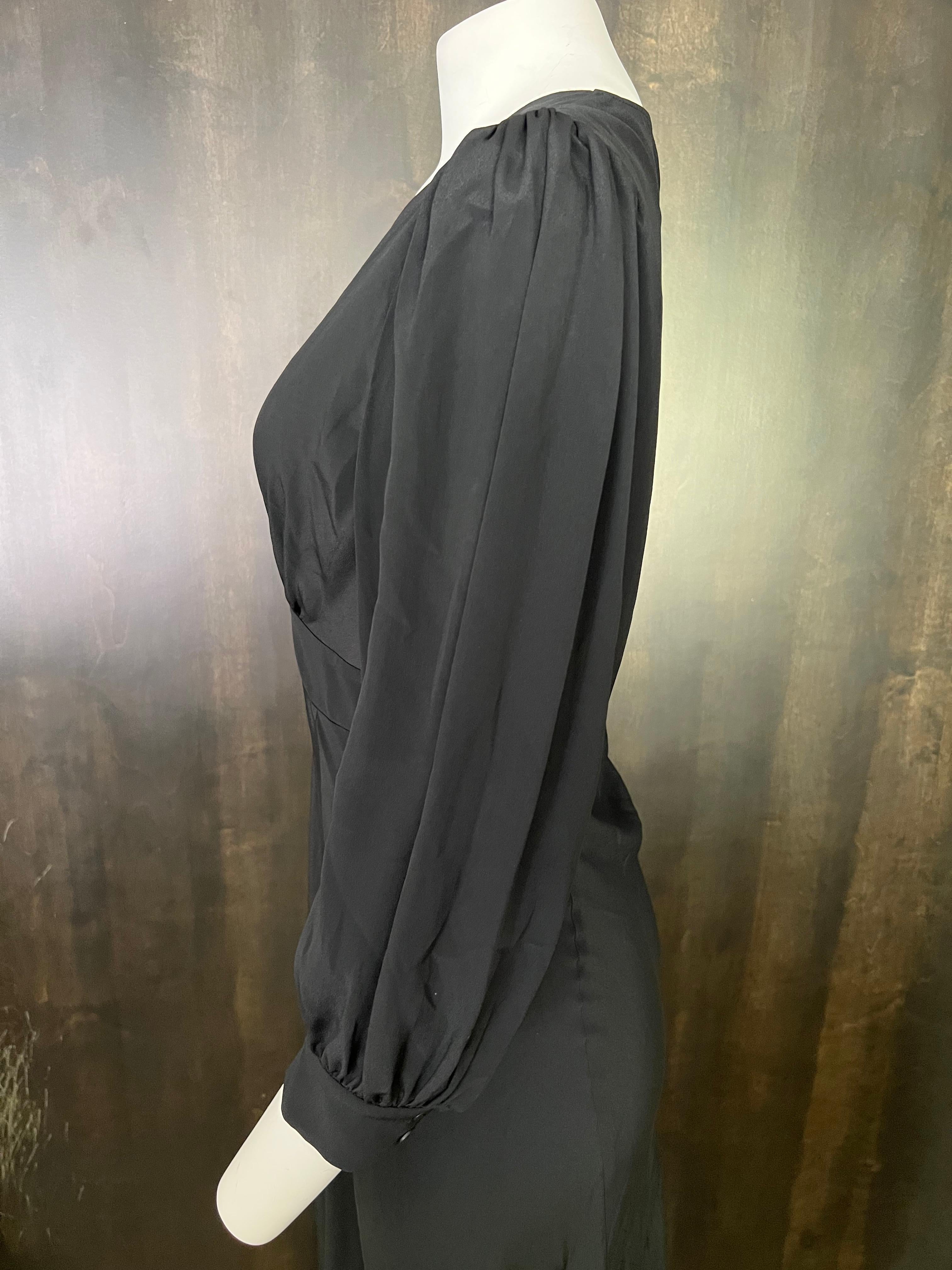 Alberta Ferretti - Robe longue de soirée noire, taille 6 en vente 1