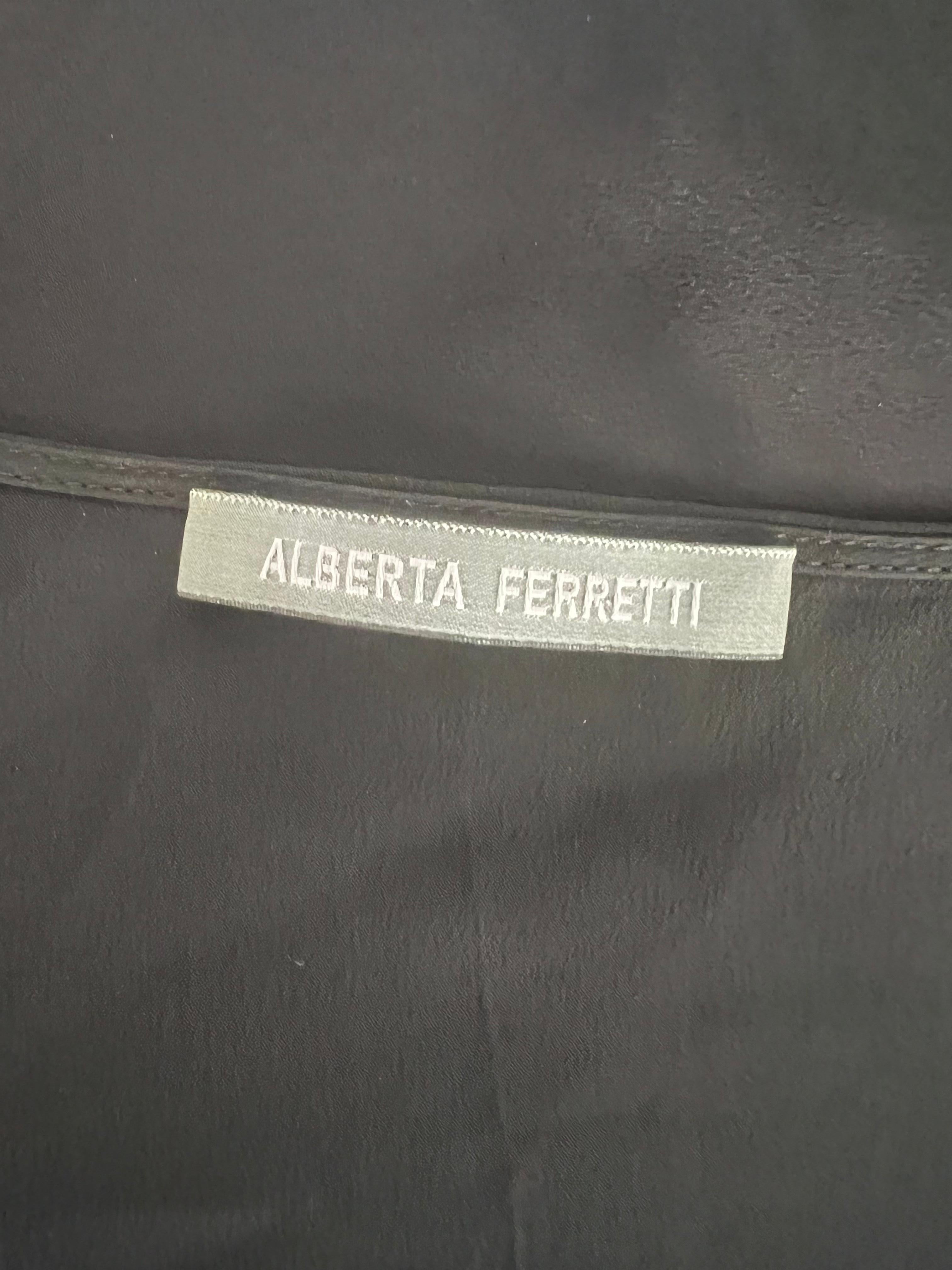 Alberta Ferretti - Robe longue de soirée noire, taille 6 en vente 4