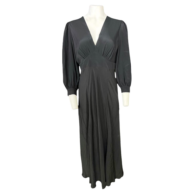 Alberta Ferretti Black Maxi Evening Dress, Size 6 For Sale at 1stDibs