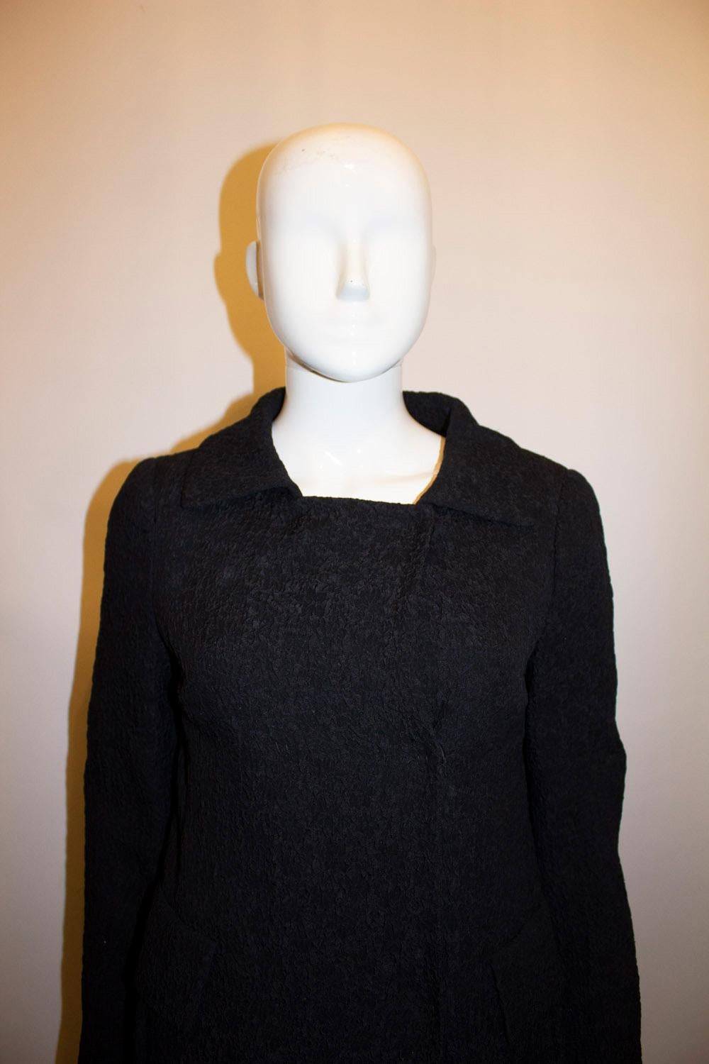 Alberta Ferretti Black Silk Coat In Good Condition For Sale In London, GB