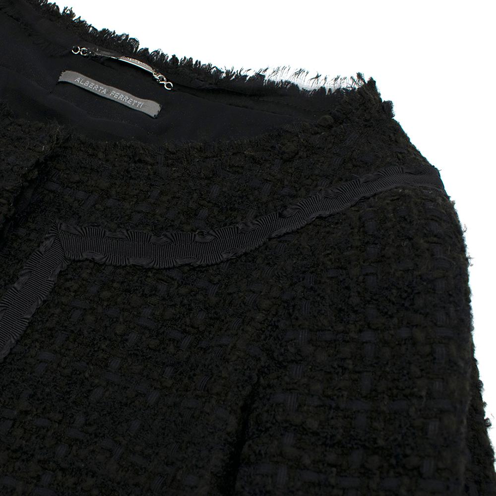 Alberta Ferretti Black Tweed Jacket & Skirt	- Size US 8 For Sale 3