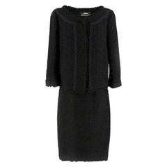 Alberta Ferretti Black Tweed Jacket & Skirt	- Size US 8
