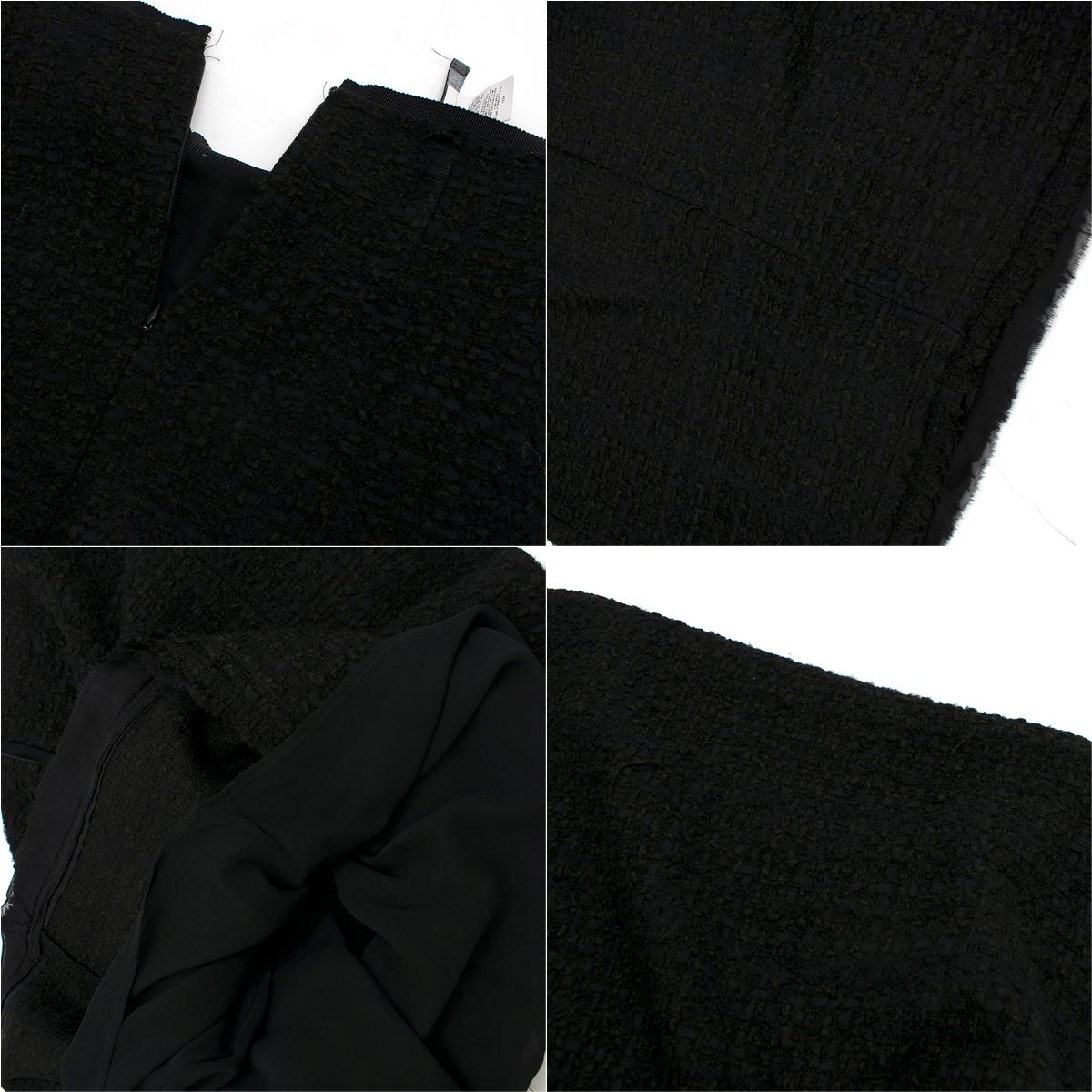 Alberta Ferretti Black Tweed Jacket & Skirt	- Size US 8 6
